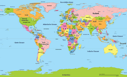 kaart van de wereld